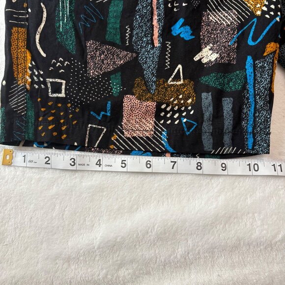 Cactus Man Mens Abstract Print Shorts Size M / 32 Black Multi-Color - Picture 13 of 14